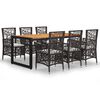 vidaXL Ensemble &agrave; manger de jardin 7 pcs Marron