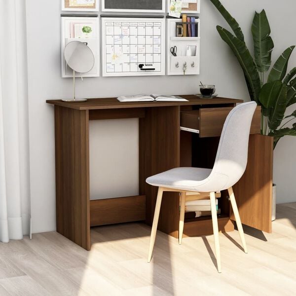 vidaXL Bureau Chêne marron 100x50x76 cm Bois d'ingénierie