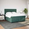 vidaXL Sommier &agrave; lattes de lit et matelas Vert fonc&eacute; 200x200cm Velours