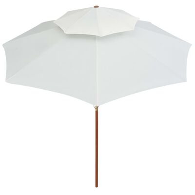 vidaXL Parasol de terrasse 270 x 270 cm Poteau en bois Blanc crème