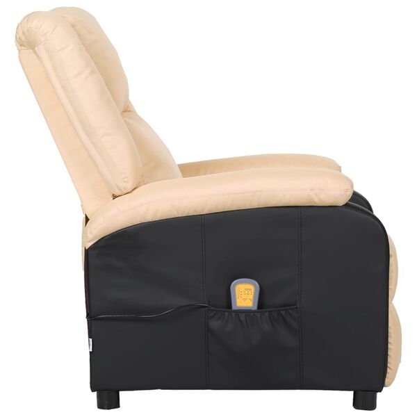vidaXL Fauteuil de massage électrique crème