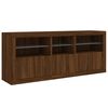vidaXL Buffet avec lumières LED chêne marron 162x37x67 cm