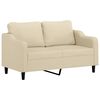vidaXL Canap&eacute; 2 places avec oreillers d&eacute;coratifs cr&egrave;me 140 cm tissu