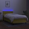 vidaXL Sommier &agrave; lattes de lit avec matelas LED Vert 100x200 cm Tissu