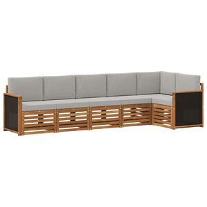 vidaXL Ensemble de canap&eacute; d'angle 5 pcs Naturel et gris clair