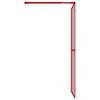 vidaXL Paroi de douche avec verre ESG transparent rouge 80x195 cm