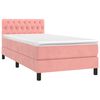 vidaXL Sommier &agrave; lattes de lit avec matelas Rose 100x200 cm Velours
