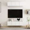 vidaXL Meubles TV 4 pcs Blanc 60x30x30 cm Agglom&eacute;r&eacute;