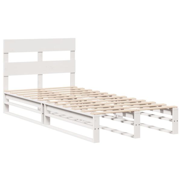 vidaXL Cadre de lit sans matelas blanc 90x190 cm bois de pin massif