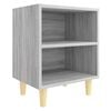 vidaXL Table de chevet avec pieds en bois Sonoma gris 40x30x50 cm