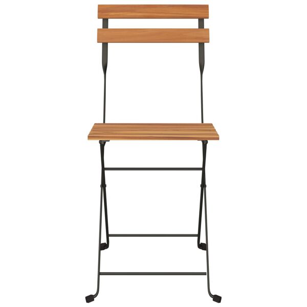 vidaXL Chaises de bistrot pliantes lot de 2 Bois de teck solide acier