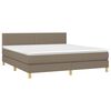 vidaXL Sommier &agrave; lattes de lit avec matelas LED Taupe 160x200 cm Tissu