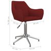 vidaXL Chaise pivotante de bureau Rouge bordeaux Tissu