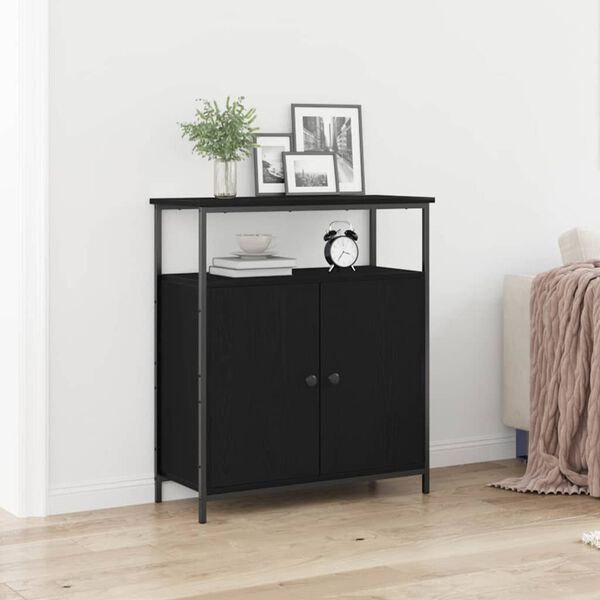 vidaXL Buffet Chêne noir 70 x 30 x 80 cm Bois d'ingénierie