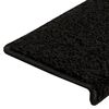 vidaXL Tapis d'escalier 10 pi&egrave;ces 65 x 21 x 4 cm Noir Bord rectangulaire