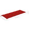 vidaXL Banc de jardin avec coussin rouge 150 cm Bois de teck massif