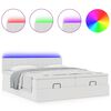 VidaXL Cadre de lit ottoman avec matelas blanc 200x200 cm similicuir