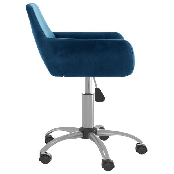 vidaXL Chaise pivotante de salle &agrave; manger Bleu Velours