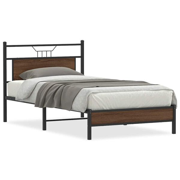 vidaXL Cadre de lit sans matelas ch&ecirc;ne marron 100x200 cm