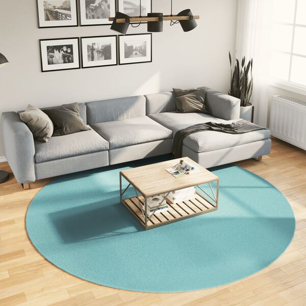 vidaXL Tapis OVIEDO &agrave; poils courts vert &Oslash; 240 cm
