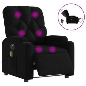 vidaXL Fauteuil de massage inclinable &eacute;lectrique Noir Tissu