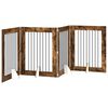 vidaXL Porte de chien pliable avec supports 4 pc Ch&ecirc;ne fum&eacute; 321 cm