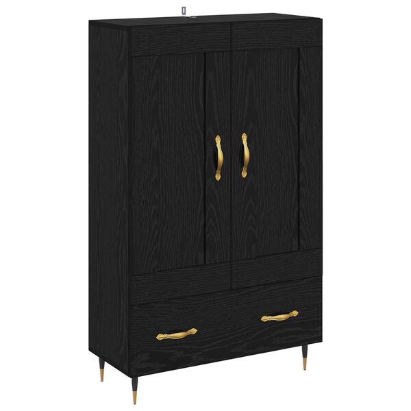 vidaXL Haut Armoire Ch&ecirc;ne noir 69,5 x 31 x 115 cm Bois d'ing&eacute;nierie