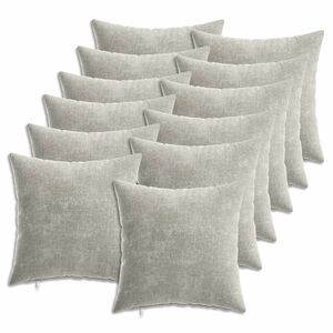 vidaXL Housse de coussin 12 pc HEERLEN Gris clair 40 x 40 cm