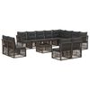 vidaXL Ensemble de canap&eacute; de jardin 13 pc 12 place Gris polyrotin