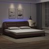 vidaXL Cadre de lit avec LED sans matelas Hvar marron 200x200 cm