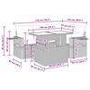 vidaXL Salon de jardin 5 pcs avec coussins gris r&eacute;sine tress&eacute;e acacia