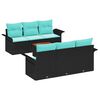 vidaXL Ensemble de canap&eacute; de jardin avec coussin 7 pcs Noir polyrotin