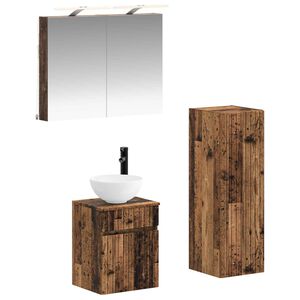 vidaXL Ensemble de mobilier de salle de bain 4 pcs Bois ancien