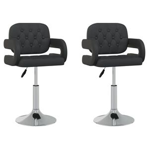 vidaXL Chaises &agrave; manger pivotantes lot de 2 noir similicuir