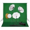 vidaXL Kit de studio photo avec lampes toile de fond et r&eacute;flecteur