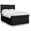 vidaXL Sommier &agrave; lattes de lit avec matelas Noir 140x190 cm Tissu