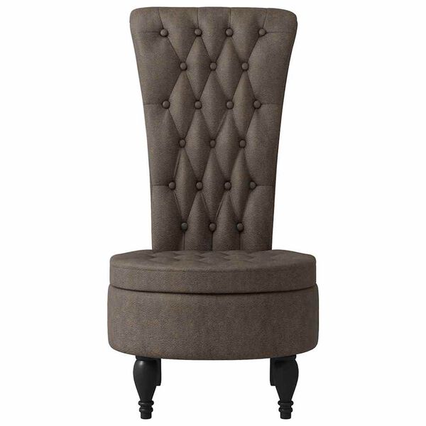 vidaXL Fauteuil &agrave; pantoufle Gris fonc&eacute; 56,5 x 70 x 110 cm Simili daim