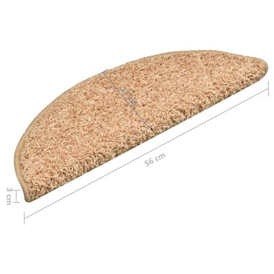 vidaXL Tapis de marches d'escalier 15 pcs Doré 56x17x3 cm