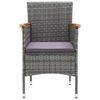 vidaXL Ensemble &agrave; manger de jardin 9 pcs Gris