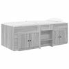 vidaXL Cadre de lit en loft avec armoire avec porte 3 pc Sonoma gris