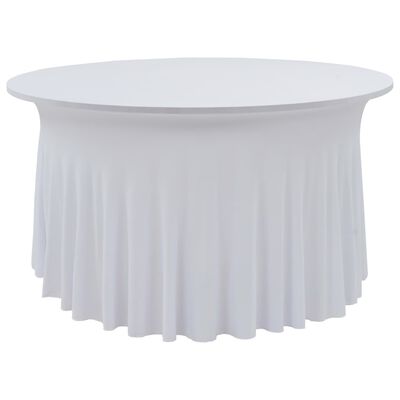 vidaXL Nappes élastiques de table avec jupon 2 pcs 150x74 cm Blanc