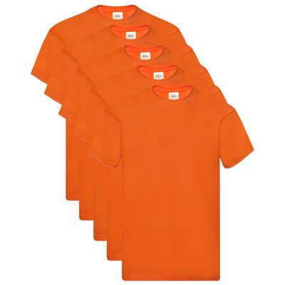 Fruit of the Loom T-shirts originaux 5 pcs Orange XL Coton