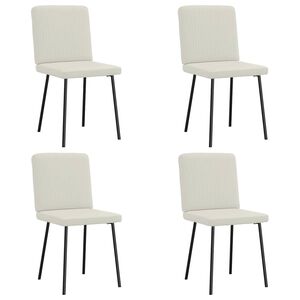 vidaXL Chaises &agrave; manger lot de 4 Cr&egrave;me Velours