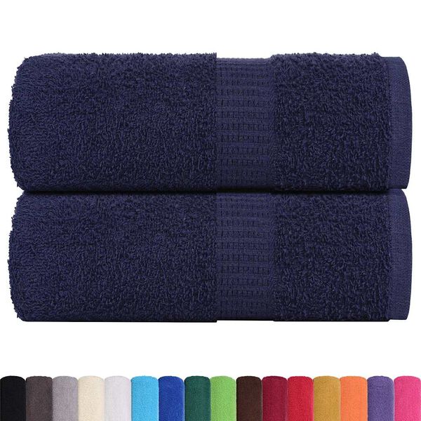 vidaXL Serviettes de toilette 2 pièces FROGN Bleu marine 30x30 cm 100 % coton