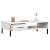 vidaXL Table basse avec pieds en m&eacute;tal Blanc Bois pin massif OSLO