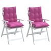 vidaXL Coussins de chaise &agrave; dossier bas lot de 2 rose tissu oxford