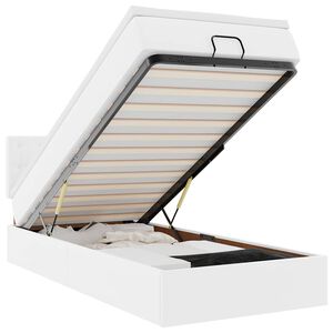 VidaXL Cadre de lit ottoman avec matelas blanc pur 90x190cm similicuir