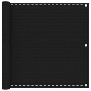 vidaXL &Eacute;cran de balcon Noir 75 x 700 cm HDPE et Aluminium