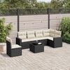 vidaXL Salon de jardin 7 pcs avec coussins noir r&eacute;sine tress&eacute;e