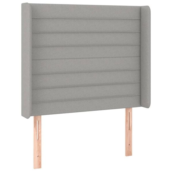 vidaXL T&ecirc;te de lit &agrave; LED Gris clair 103x16x118/128 cm Tissu